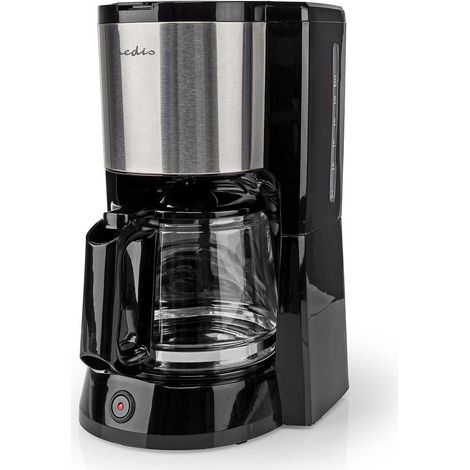 Cafetière filtre 12 tasses 1000w noir/argent - Nedis - KACM260EBK (1/5)