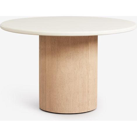 Mesa de comedor redonda en cemento y madera de acacia Sharpay SKLUM         Ø120 cm (1/5)