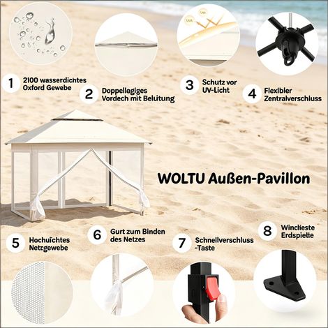Tentes de réception, gazebo d'extérieur, gazebo portable pour terrasse (gazebo uniquement) (1/5)