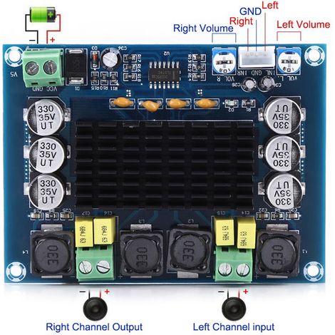 XH-M543 Hochleistungs-Digitalverstärkerplatine, TPA3116D2 Audioverstärkermodul, Zweikanalig 2 x 120 W (1/5)