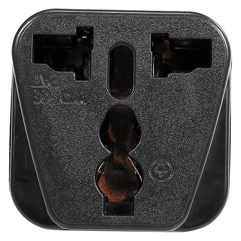 Adaptateur secteur universel 3 broches pour l'Italie (Royaume-Uni/États-Unis/UE/Australie) vers Milan, Chili et Vatican (noir) (1/5)