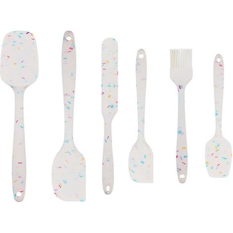 Set di 6 spatole in silicone resistenti al calore, design senza giunture, rivestimento antiaderente, spatola per mescolare con anima in acciaio inossidabile, gomma di alta qualità senza BPA (1/4)