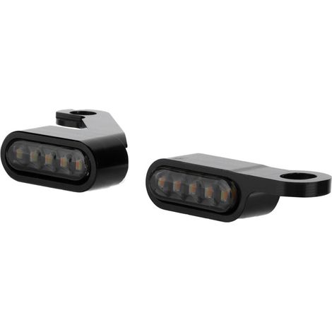 Motorrad-LED-Blinker, 2 Stück, hitzebeständig, wasserdicht, Lenkerleuchte aus Aluminiumlegierung, Universalzubehör (schwarzer Spiegel).