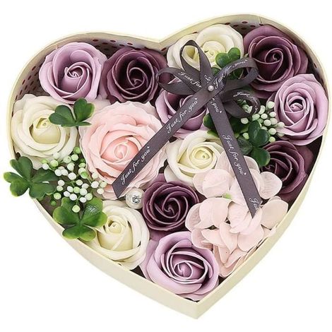 Geschenkset mit rosa Seifenblumen – Valentinstag, Weihnachten, Geburtstagsgeschenk – Lila (1/5)
