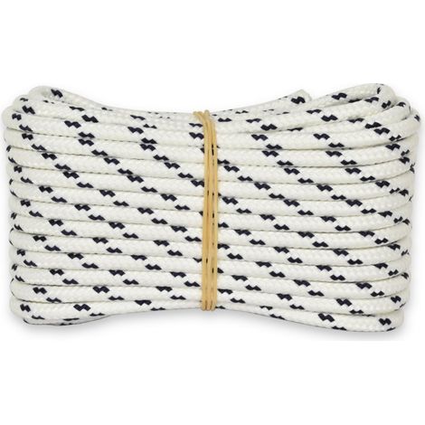 Corderie 6000402-00 Braid Nautica 04 Mm-010 M Blanc avec Étiquette en Plastique Bleu Couleur : Blanc Bleu avec Marqueur (1/5)
