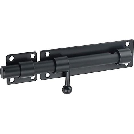 loquet De Porte Boulon Coulissant Verrou De Porte Barillet Serrure De Porte Extrieur Avec Trou Pour Cadenas, Noir Mat En Acier Inoxydable (caden (1/5)