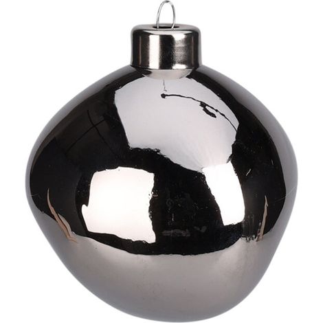 Palline per albero di Natale in vetro color argento decorazioni natalizie -Modello 2 / 10 cm (1/4)