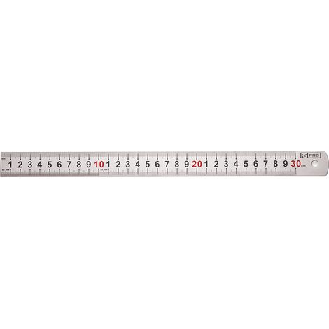 Rs Pro – Règle en acier inoxydable 30cm – Métrique – Largeur 25mm – Précision pour traçage et mesures exactes
