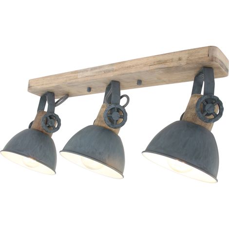 Plafonniers en bois spots mobiles luminaire gris lampe de salon éclairage 2133GR