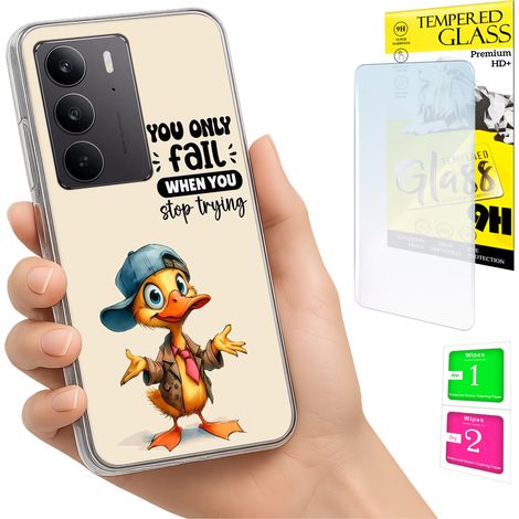 Funda para Realme C75 / 14X 5G con diseño de foto y parte trasera tipo pato + cristal 9H (1/5)