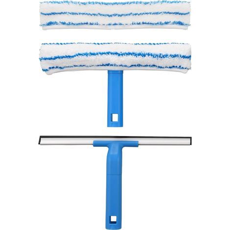 Professional Window Squeegee (30cm), Window Cleaner with Silicone Squeegee and Microfiber Brush, Window Cleaning Kit for Bathroom, Shower, Car, Windows (1/5)