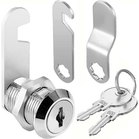 Verrou de boîte aux lettres 16mm avec clé - serrure à came pour tiroir, armoire et placard (1/5)