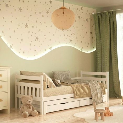 Letto a scomparsa 90x200 con rete a doghe e cassetti inclusi David Bianco (1/5)