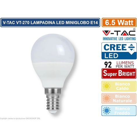 V-TAC Lampadina LED Chip CREE E14 6.5W P45 6500K (1/2)