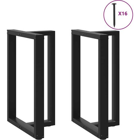 vidaXL Bar Table Legs T-Shaped 2 pcs Black 60x35x(90-91) cm Steel