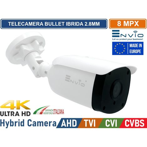 TELECAMERA CCTV VIDEOSORVEGLIANZA BULLET IBRIDA 4in1 AHD TVI CVI CVBS 8MP 4K ULTRA HD 2.8MM 30 METRI DA ESTERNO (1/3)