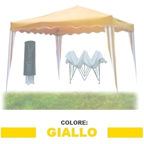 Gazebo pieghevole impermeabile in alluminio 3x3m Giallo Ocra