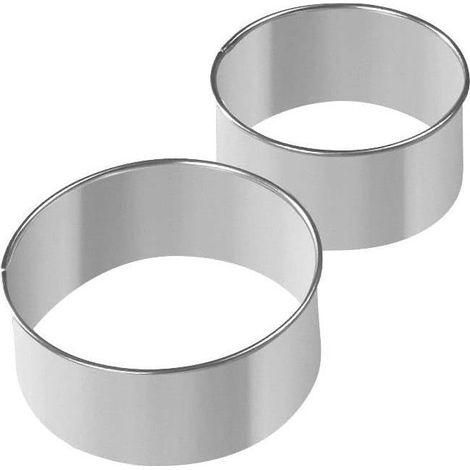 Emporte-pièces ronds - Lot de 2 - Acier inoxydable - Pour beignets et sablés - Pâtisserie et cuisine - 9,5 cm et 8 (1/5)