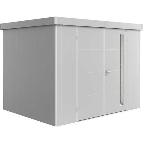 Casetta da Giardino in Metallo NEO 2C Biohort con Porta a Due Battenti  Argento Metal