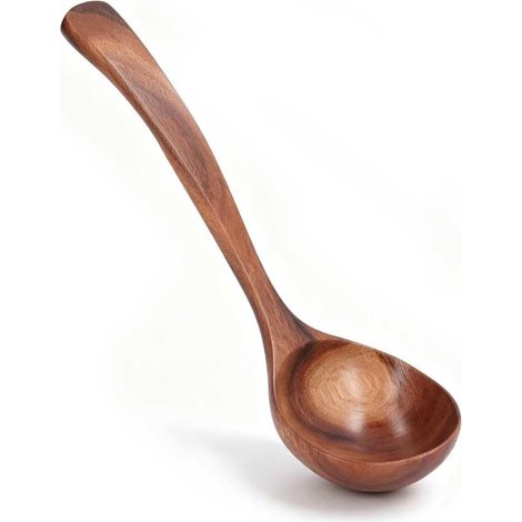 Louche En Bois - 1 Pièce - Naturel - Long Manche 27cm - Anti-Rayures - Cuisine Et (1/5)