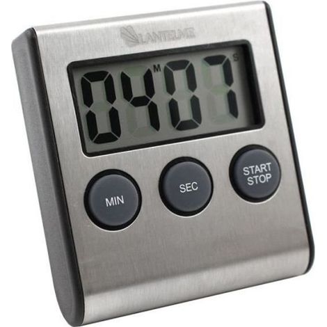 Minuteur numérique - Lantelme - 4178 - Acier inoxydable - Alarme - Support magnétique-Ywey