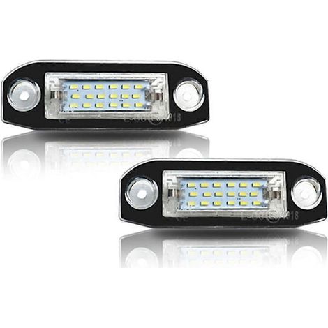 Zwei weiße LED-Kennzeichenleuchten für die Fahrzeuge S80, XC90, S40, XC60, S60, C70, V50, XC70 und V70, ohne Fehlermeldung. (1/5)