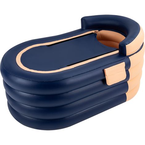 Aufblasbare Badewanne für Erwachsene, tragbare faltbare Badewanne mit Luftpumpe und Aufblasdüsen, PVC-Badewanne für Erwachsenenbad und Erwachsenen-Dampfbad (Orange)