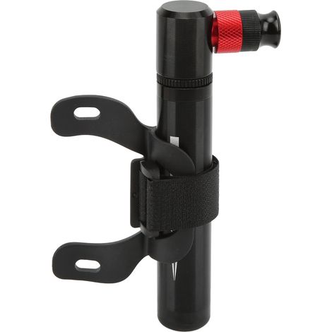 Mini pompe à vélo manuelle portable pour vélo de route et VTT, valve intégrée américaine/française, noire (1/5)