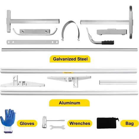 Macchina per allungare le gambe, in alluminio e acciaio zincato, altezza regolabile da 0 a 14 pollici, compatibile con motoseghe di dimensioni da 14 a 24 pollici, spessore di taglio da 1/2" a 13", pes (1/5)