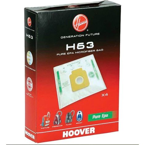 SACS (x4) H63 PURE EPA FREESPACE SPRINT POUR ASPIRATEUR HOOVER