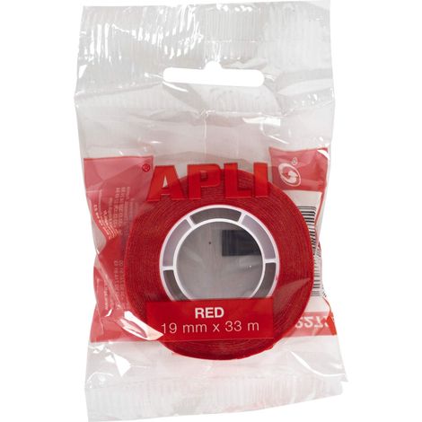 APLI – Nastro adesivo Sacchetto rosso 19 mm x 33 m rosso