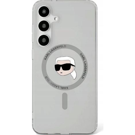 Karl Lagerfeld Button mit Karl-Kopf-Logo, MagSafe-Hülle für Samsung Galaxy S25, Schwarz (1/2)