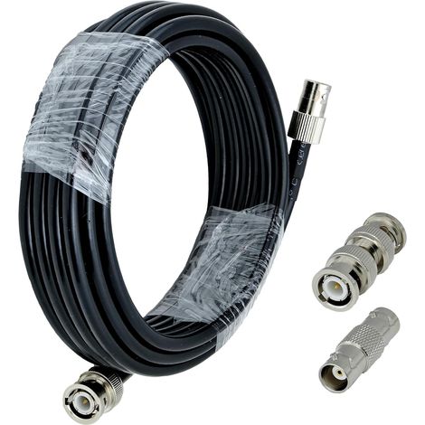 câble adaptateur kit 50ohm BNC mâle à femelle RG58 câble coaxial 5M + 2PCS BNC RF coaxial adaptateur pour CCTV HD-SDI 4K-UHD (1/5)