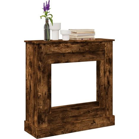 Kaminumrandung Räuchereiche 90x30x90 cm Holzwerkstoff