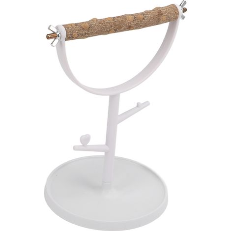 Perchoir à oiseaux en bois naturel antidérapant et portable, idéal pour l'entraînement et le jeu des perroquets en intérieur et en extérieur. (1/5)