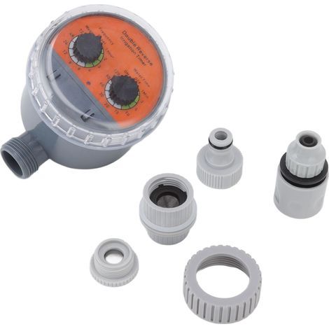 Bewässerungsuhr mit zwei Drehreglern und Kugelventil, wasserdicht (IP67), drucklose automatische Bewässerung für Gärten und Balkone (1/5)