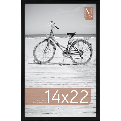 Cadre Poster 35,6 x 55,9 cm, Cadre en Bois Noir Traditionnel, Fixation Murale Verticale et Horizontale, Grand Cadre Photo pour Photos, Posters et Œuvres d'Art Lot de 1 (1/5)