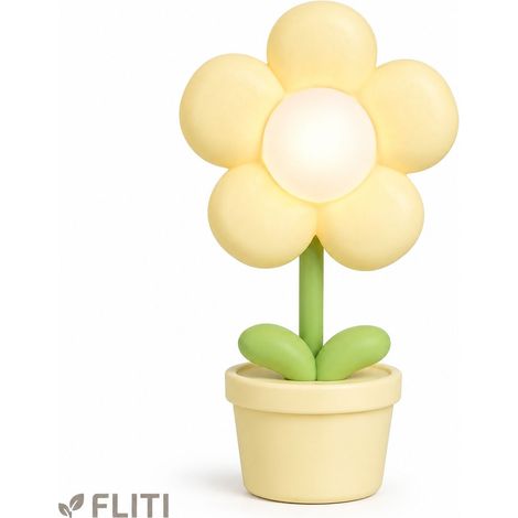 FLITI Veilleuse Fleur Enfant 360° Flexible Rechargeable USB Lampe de Nuit Douce Jaune pour Chambre et Salon (1/5)