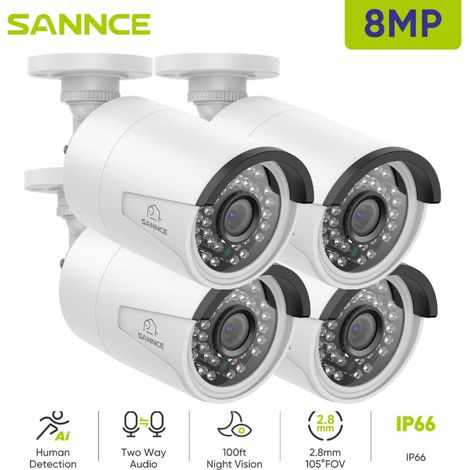 SANNCE 8MP 4K PoE Security Camera with Human Detection Outdoor Night Vision IP66 (1/5)