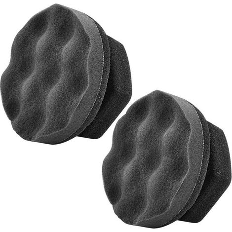 Lot de 2 grands tampons applicateurs de brillance pour pneus, durables et réutilisables, à prise hexagonale, pour appliquer la brillance des pneus (1/4)