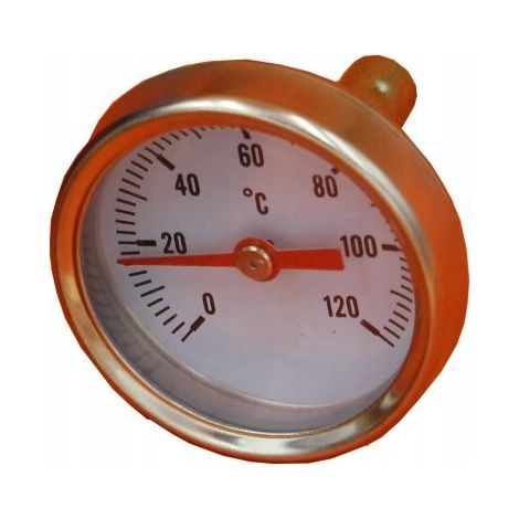 TERMOMETRO BIMETALLICO ASSIALE 40MM 0-120°C 1/4""
