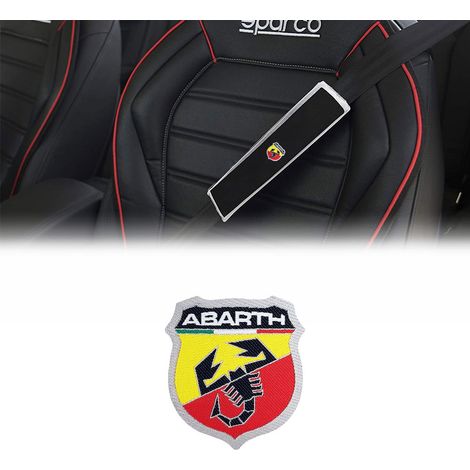 Toppa Adesiva Ufficiale Abarth Scudetto per Copri Cintura - Dimensione: 48 x 51 MM