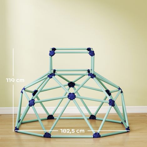 Dôme d'escalade Ø182,5 cm, résistant aux UV et étanche, pour enfants jusqu'à 90 kg, de 3 à 8 ans, en plastique bleu (1/5)