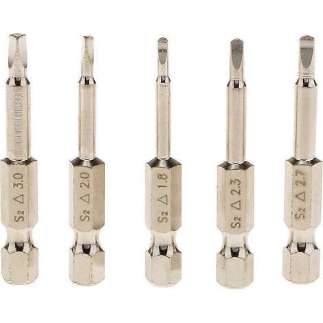 Ensemble de 5 embouts de tournevis magnétiques triangulaires en acier S2, hexagone 1/4"-Silver (1/3)