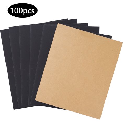 Papier abrasif étanche Toivize P400 100 feuilles carbure de silicium jaune ponçage fin polissage auto bois (1/5)