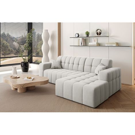 Ecksofa L-förmiges Nimes-Eckmöbel links/rechts Weiß Rechts (1/5)