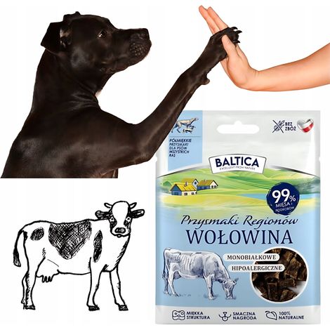 Premios para perros Baltica TRAINING Treats Semi-blandos CARNE DE RES 30 g