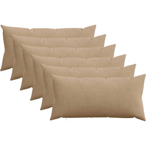 vidaXL Funda de almohada 6 pcs HEERLEN Marrón 40 x 70 cm pana (1/5)