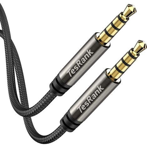 Câble Jack Audio Cable Auxiliaire 3.5mm 2M Mâle vers Mâle Câbles Stéréo Jack 3.5mm 4 Pôles pour Casque, Voiture, Smartphones, Lecteur MP3 etc, 2M (1/5)