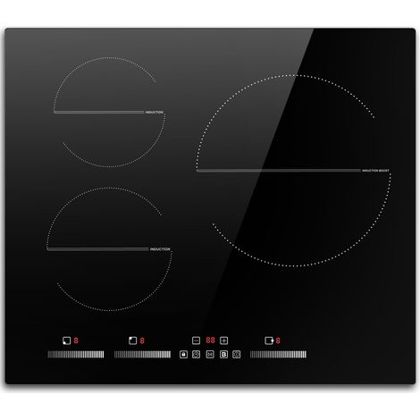 Plaque Induction 3 Feux, DELITEER Plaque Cuisson Induction Encastrable 60CM, 6500W, Contrôle Indépendant, Booster, Verrouillage de Sécurité, Minuterie, Pause, Pas de prise 230V (1/5)